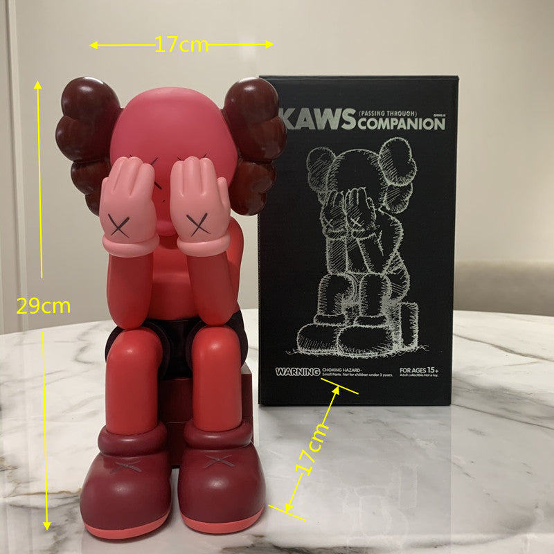 KAWS Figurine Collectible: Toy Handheld Ornament KAWS Covered Face Sesame Street