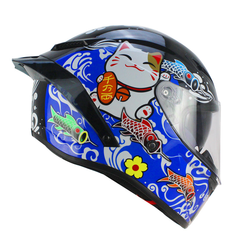 Future Serie / Carbon Fiber Pattern Plated Full Face Helmet Motorcycle All-Season DOT 3C Approve