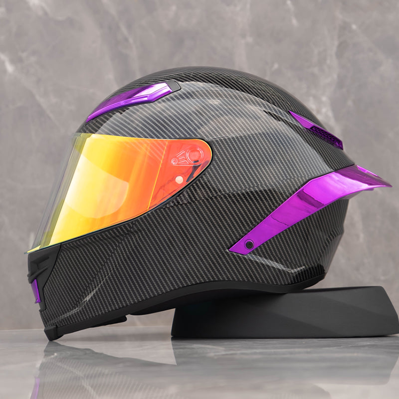 Future Serie / Carbon Fiber Pattern Plated Full Face Helmet Motorcycle All-Season DOT 3C Approve