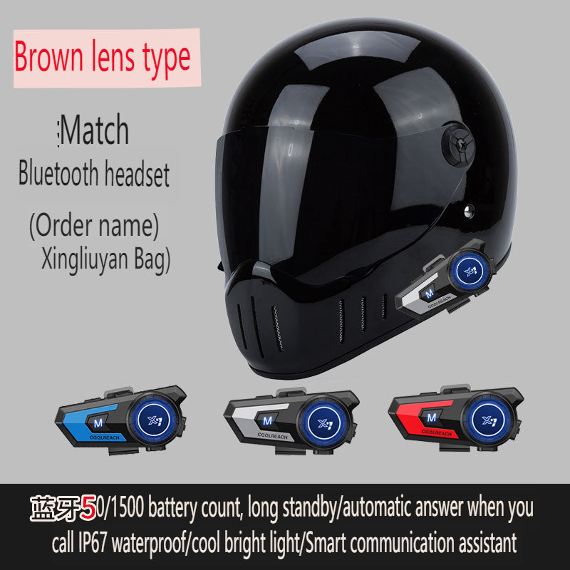 Full Coverage Retro Motorcycle Helmet Cruiser Bike Full-Face All-Season Racing