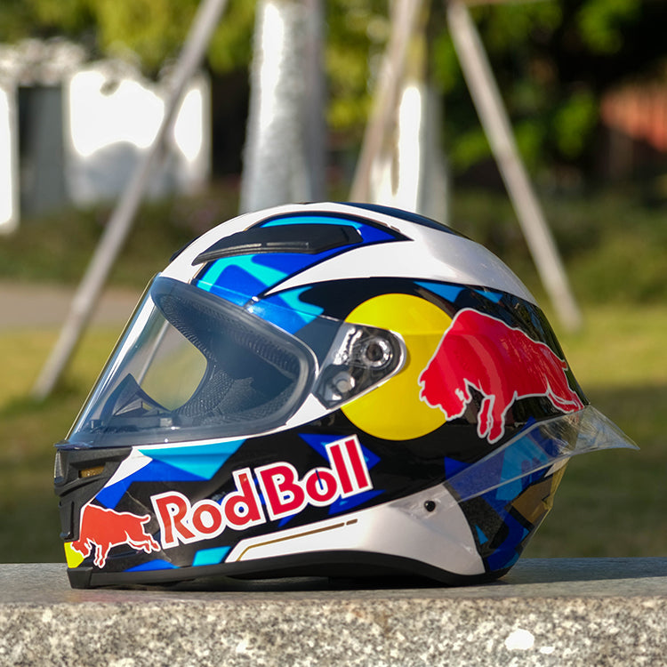 RED BULL / 3C DOT Full Face Color Dual Visors /Bluetooth Motorcycle Helmet