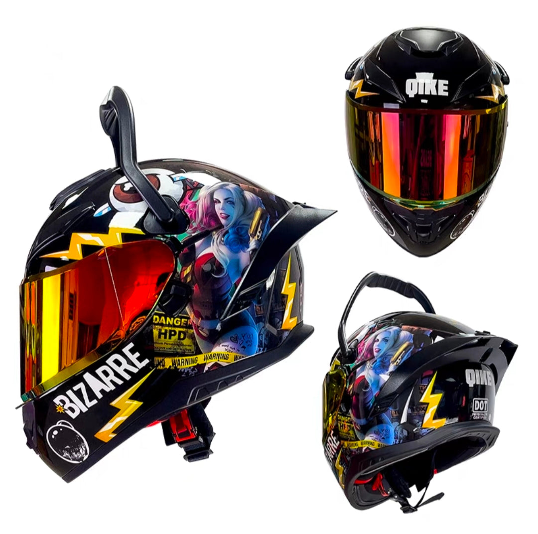 Future Serie / Carbon Fiber Pattern Plated Full Face Helmet Motorcycle All-Season DOT 3C Approve