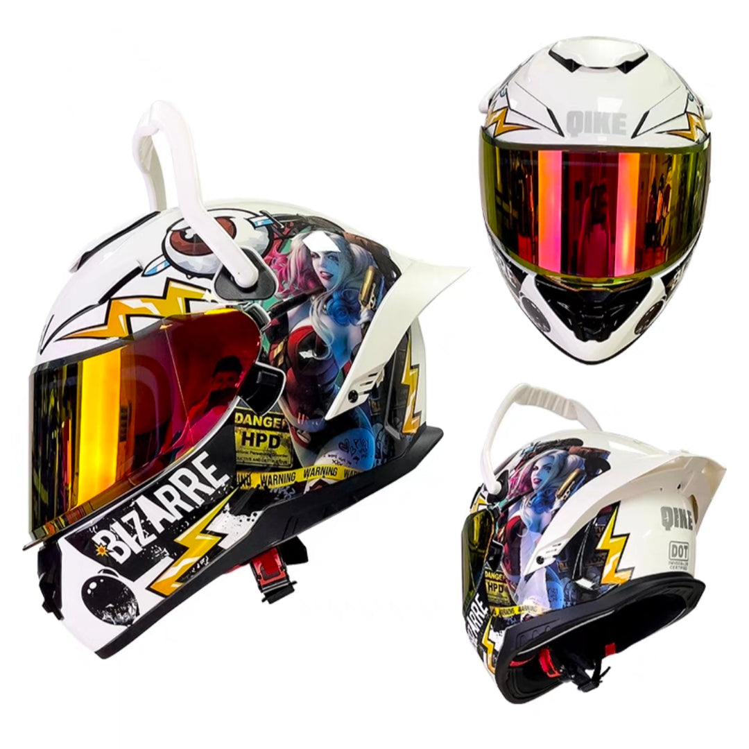 Future Serie / Carbon Fiber Pattern Plated Full Face Helmet Motorcycle All-Season DOT 3C Approve