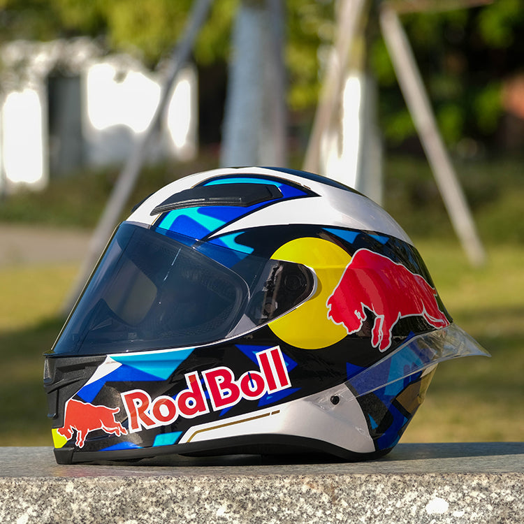 RED BULL / 3C DOT Full Face Color Dual Visors /Bluetooth Motorcycle Helmet