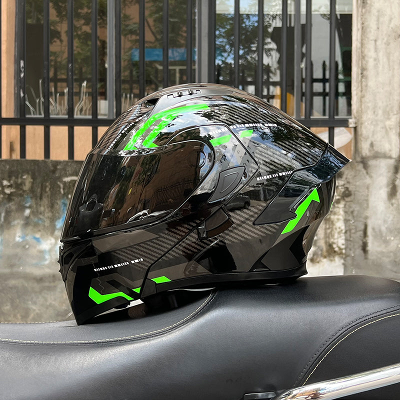 CyperPunk / 3C DOT Full Face Dual Visors Unisex Bluetooth Motorcycle Helmet