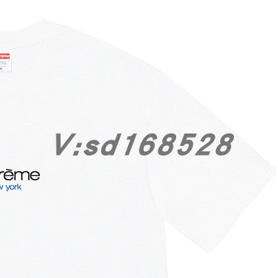 24SS Supreme Short-Sleeve T-shirt Retro Unisex 280g Pure Cotton Small Collar