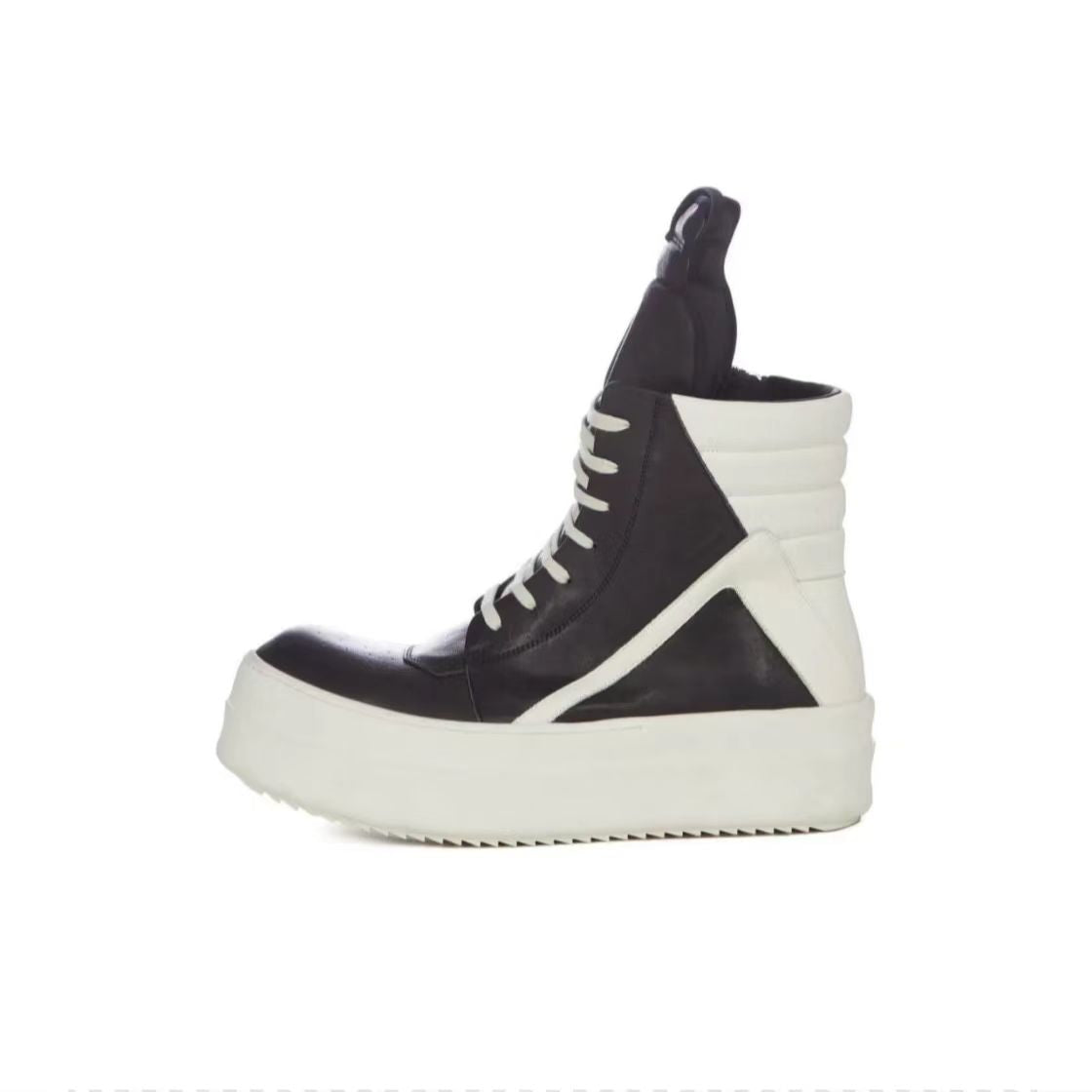 Correct Vers. Rick Owens Wax Surface Satin Sub-line Leather Shoes High/Low Cut