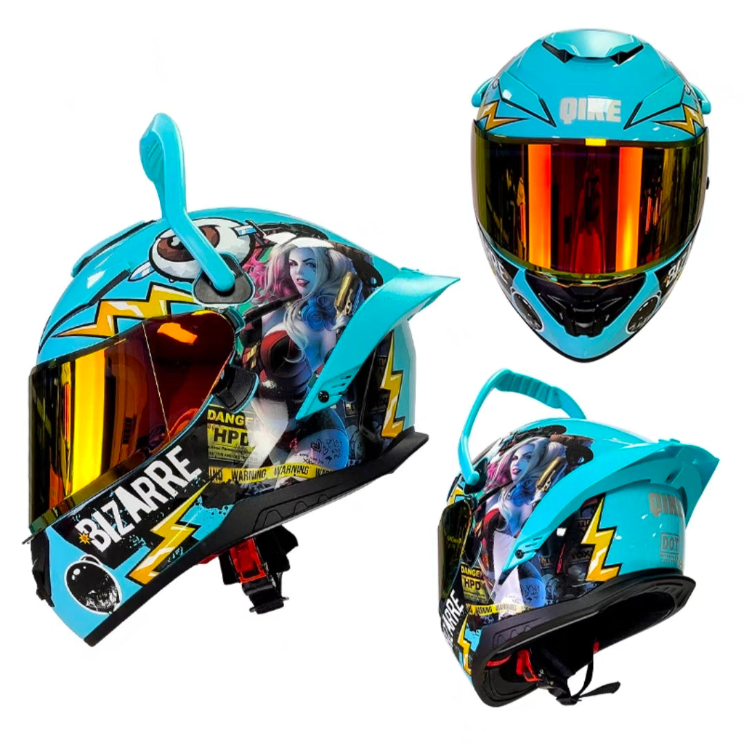 Future Serie / Carbon Fiber Pattern Plated Full Face Helmet Motorcycle All-Season DOT 3C Approve