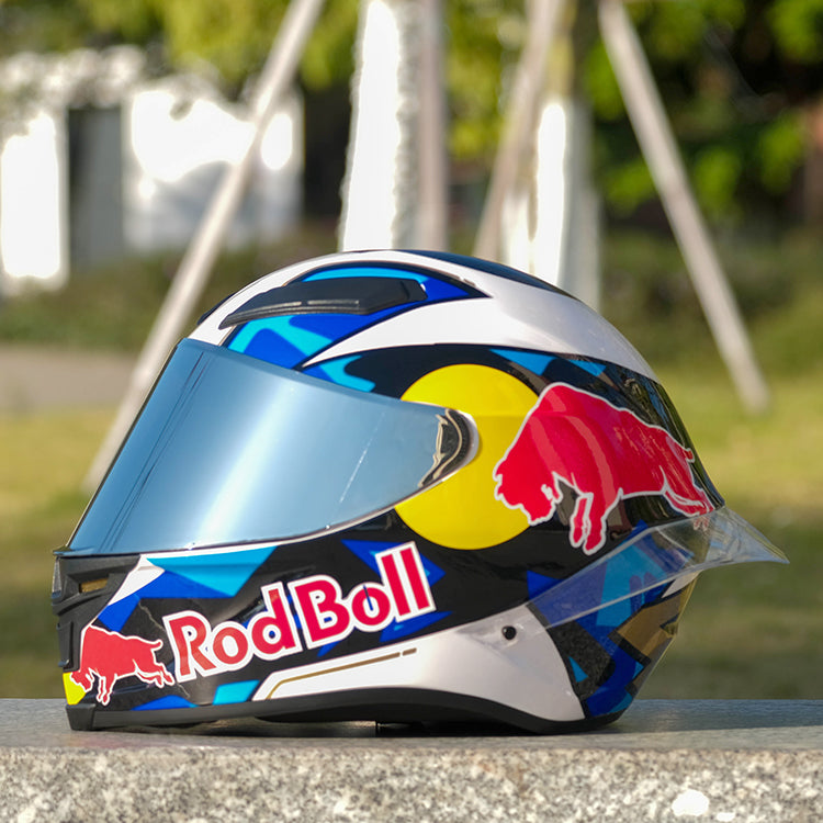 RED BULL / 3C DOT Full Face Color Dual Visors /Bluetooth Motorcycle Helmet