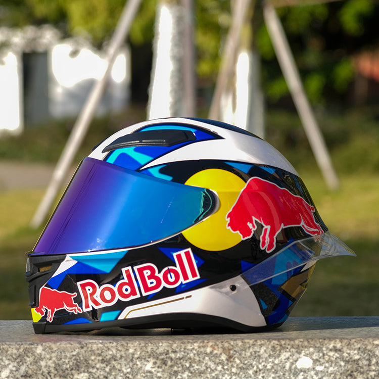 RED BULL / 3C DOT Full Face Color Dual Visors /Bluetooth Motorcycle Helmet