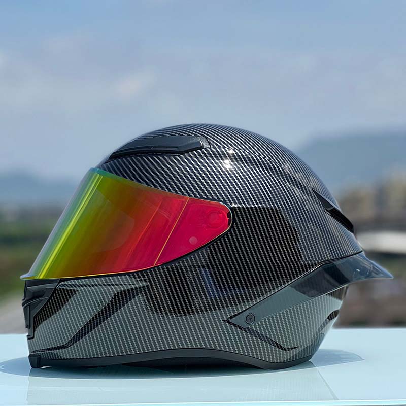 Future Serie/Carbon Fiber Pattern Plated Full Face Helmet Motorcycle All-Season