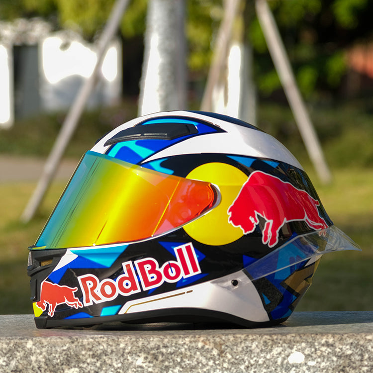 RED BULL / 3C DOT Full Face Color Dual Visors /Bluetooth Motorcycle Helmet