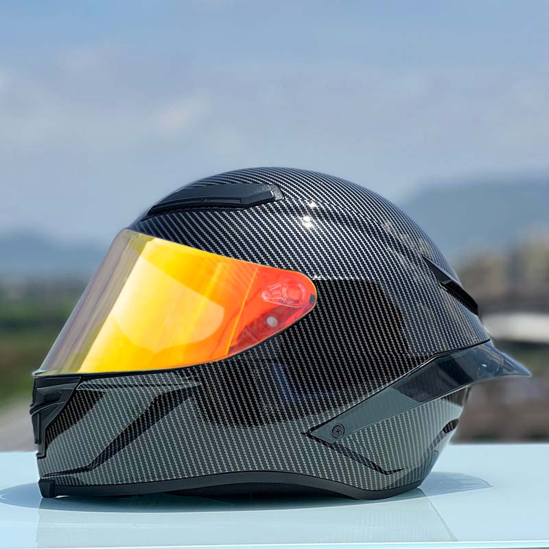 Future Serie/Carbon Fiber Pattern Plated Full Face Helmet Motorcycle All-Season