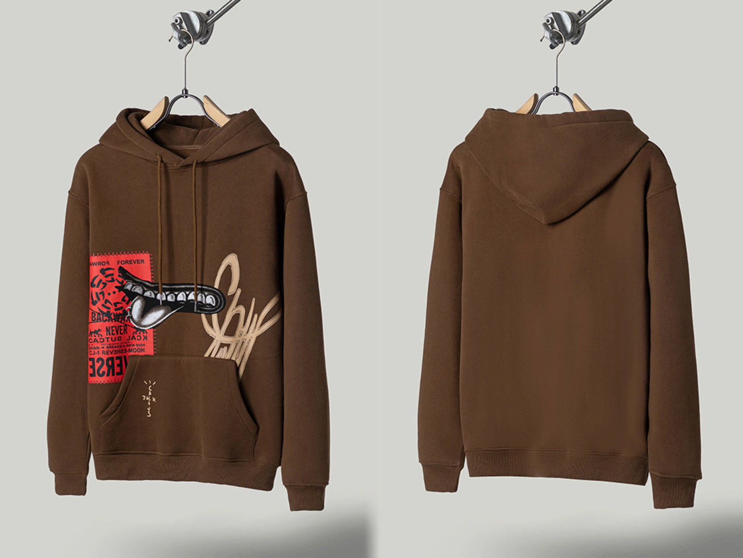 Self-Made FW20 Travis Scott x McDonald's Apple Pie High Street Foam Print Hoodie