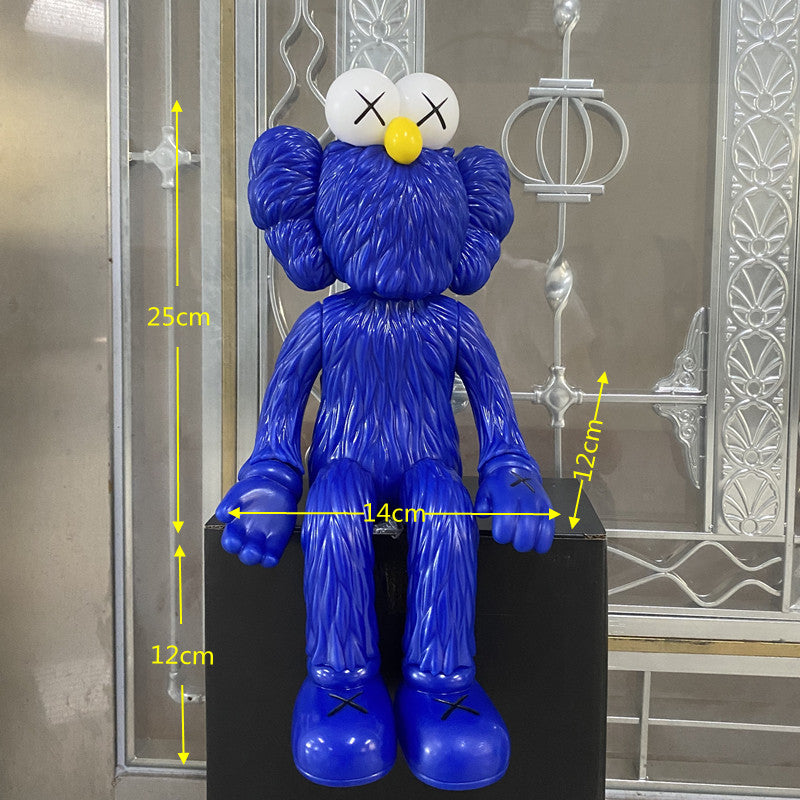 KAWS Figurine Collectible: Toy Handheld Ornament KAWS Covered Face Sesame Street