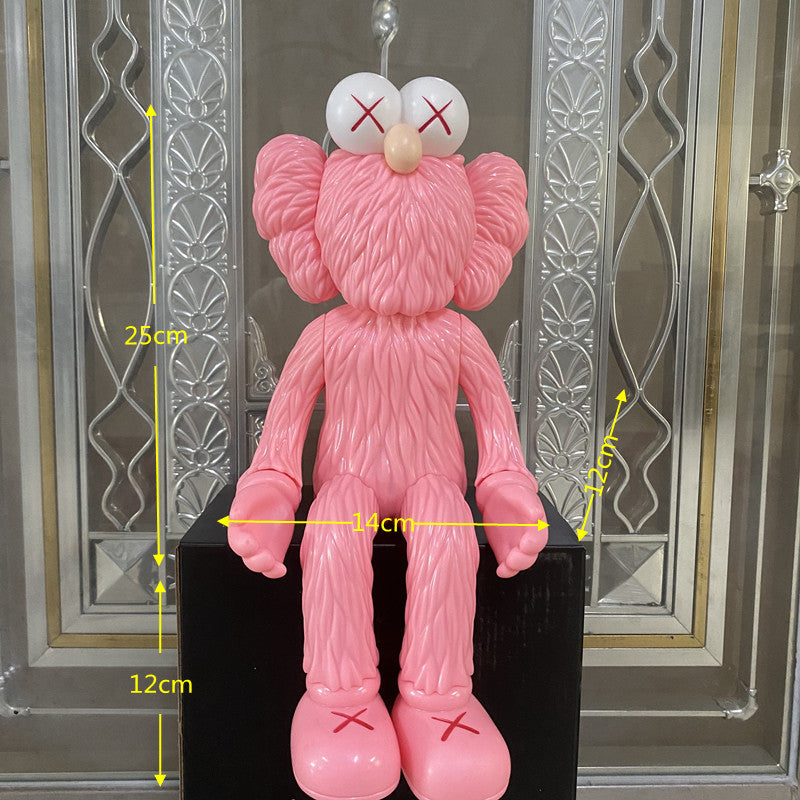 KAWS Figurine Collectible: Toy Handheld Ornament KAWS Covered Face Sesame Street