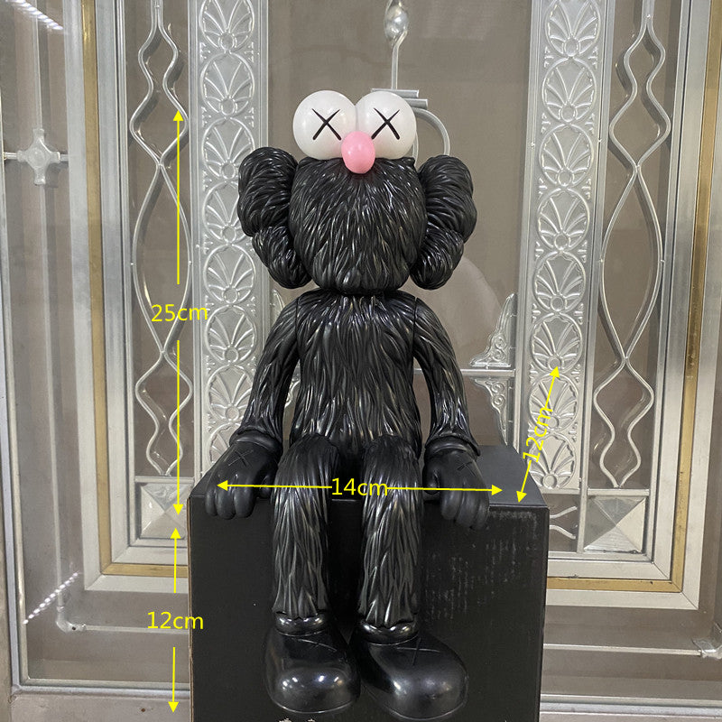 KAWS Figurine Collectible: Toy Handheld Ornament KAWS Covered Face Sesame Street