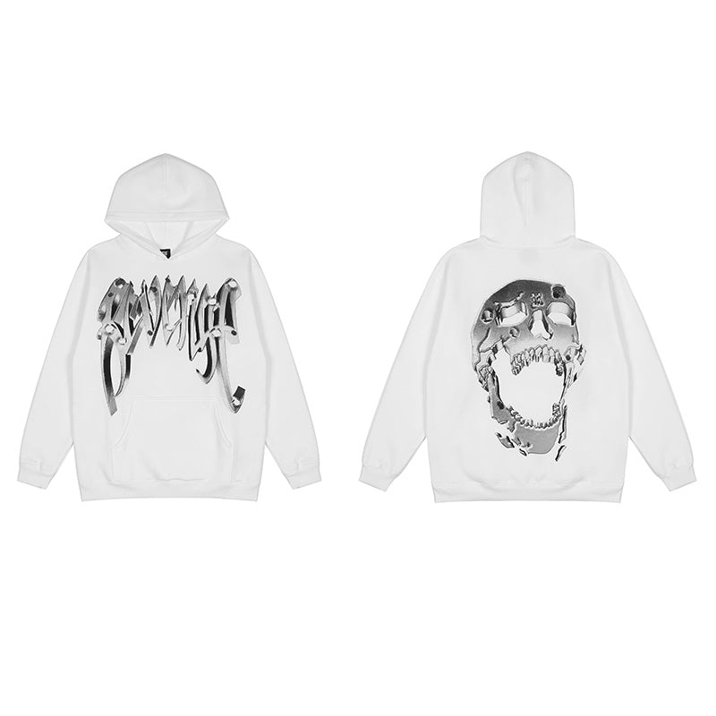 Revenge Embroidered XXX Dragon Bone Halloween Smoky Graffiti High-Street Hoodie