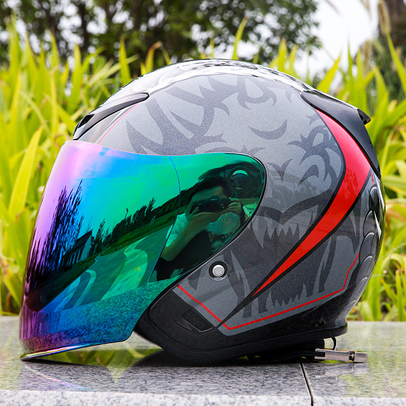 Dark Knight/ Unisex Electric Bike Scooter Half Helmet All-Season Dust Sun Protection