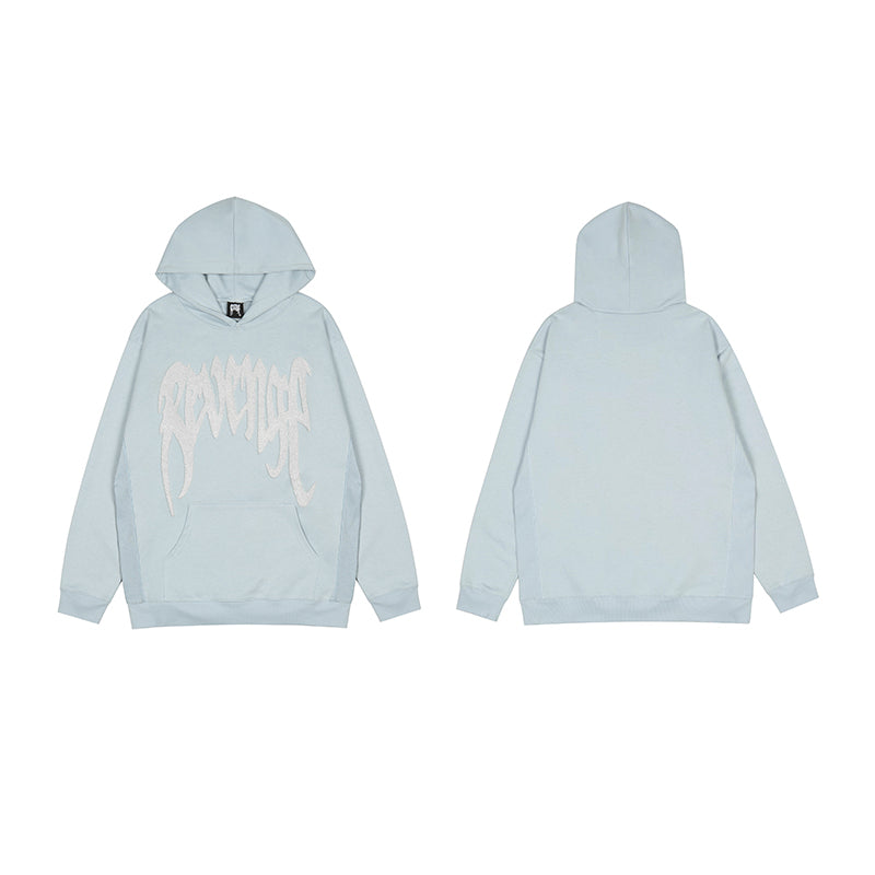 Revenge Embroidered XXX Dragon Bone Halloween Smoky Graffiti High-Street Hoodie