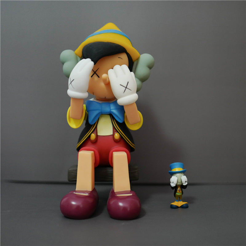 KAWS Figurine Collectible: Toy Handheld Ornament KAWS Covered Face Sesame Street