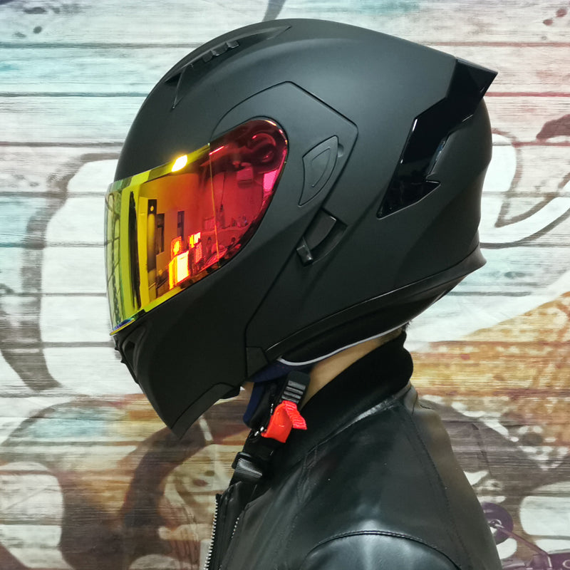 Kingdom 3C DOT Full Face Dual Visors Flip-up Unisex Bluetooth Motorcycle Helmet