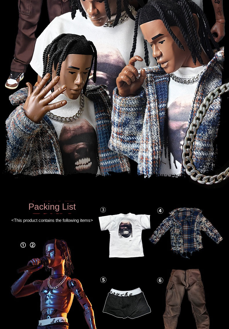 Remake 1/6 Scale Travis Scott Action Figure - Collectible Gift Set