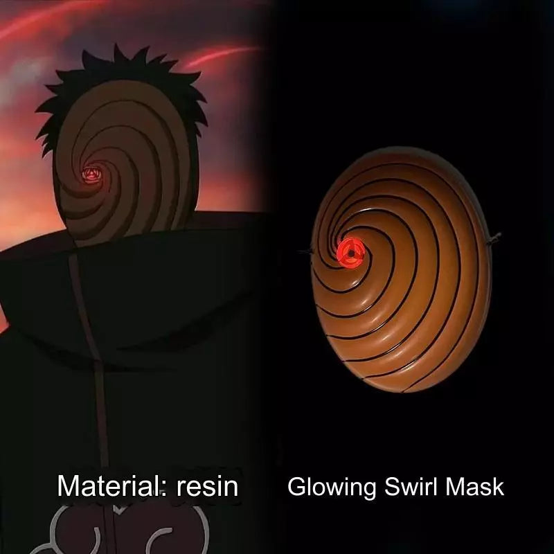 Uchiha Itachi Obito Glowing Sharingan Naruto Ninja Halloween White Masks Cosplay